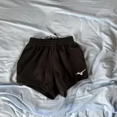 Mizuno ブラックバレーボールショートパンツ レディースLホワイトロゴ
