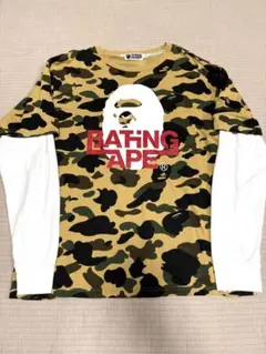 APE エイプ　カモフラ　迷彩　ブルー　長袖　ロンT Tシャツ　ベイプスタ BAPE カモフラ 迷彩 ロンT サイズXL エイプ ベイプスタ - メルカリ