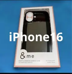 エレコム　iPhone16 ハイブリッドケース　ブラックフレーム×ミラ