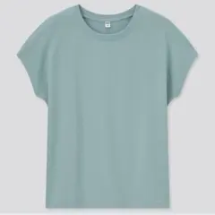UNIQLO／スムースコットンフレンチスリーブT（半袖）／グリーン／XL