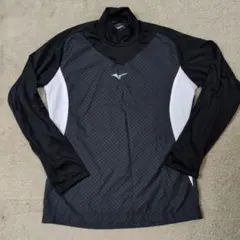 Mizuno 長袖アンダーシャツ 130サイズ ブラック/ホワイト シャカシャカ