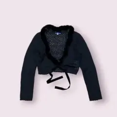 Burberry Blue label モヘアカーディガン ラビットファー