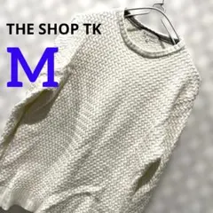 【THESHOP TK】 長袖ニット　丸襟　白　Mサイズ