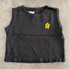 1回着用　美品　ファミリア　ベスト　ニット　ネイビー　紺　100cm　キッズ