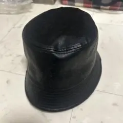 SENSE OF GRACE 黒 レザーバケットハット