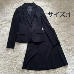 アンタイトル セットアップ ウール スカートスーツ ウール100% 黒