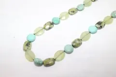 留め具 シルバー 925 石付きネックレス ターコイズ系 44g