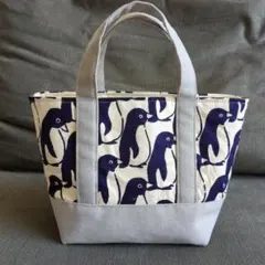ミニトートバッグ　ペンギン柄