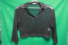 efforia クロップドカーディガン 長袖 ニット　ショート丈　ブラック　黒