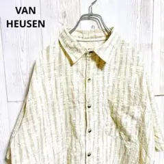 VAN HEUSEN　ヴァンヒューゼン　レトロ柄　半袖シャツ　ゆるだぼ