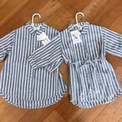 シャツワンピース　双子セット