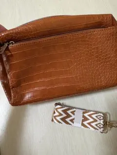 キャメルブラウンショルダーバッグ