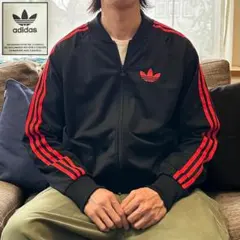 希少 adidas ビッグ トレフォイル黒赤 ATPタイプ トラックジャケット