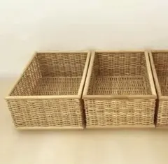 無印良品重なるブリ材バスケット【中】2個セット