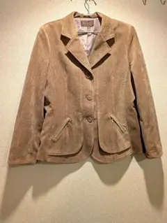 スウェード調　ジャケット　ベージュブラウン　裏地付き
