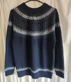 THE SHOP TK ネイビー ノルディックニット L