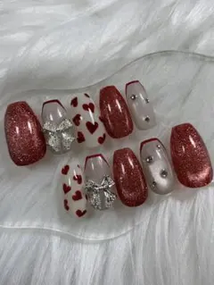 【オーダー】ネイルチップ フラッシュマグネット ガーリー フレンチ