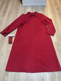 美品　アニエスベー　Agnès b.　ロングコート　レッド　春　38 ベルト付