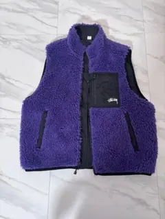 Stussy フリース ベスト 紫/緑/黒 Stussy フリース ベスト 紫/緑/黒 Stussy フリース ベスト 紫/緑/黒