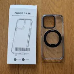iPhone15Pro用 クリアケース スタンド機能付き