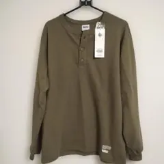 ブルコ　ヘンリーネックワッフル オリーブ XL 長袖カットソーのサムネイル