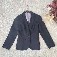 SUIT SELECTテーラードジャケット（9AR）　チェック柄　黒×ネイビー系