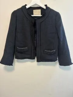 ノーカラージャケット ネイビー　WR