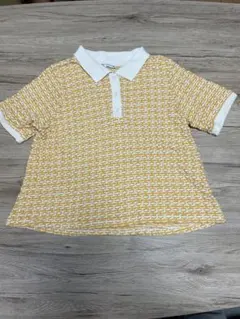 ZARA 幾何学模様 半袖ポロシャツ Mサイズ