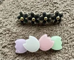 ヘアアクセサリー 2点 まとめ売り バレッタ