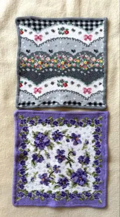 フェイラー　花柄タオルハンカチ2枚セット