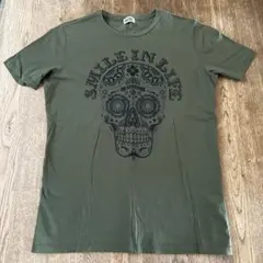 DIESEL スカルプリント Tシャツ オリーブグリーン