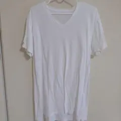 ホワイト Vネック Tシャツ LLサイズ