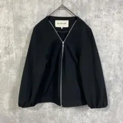 Ray BEAMSレイビームス ジップフロントVネック ジャケット　ブラック　S
