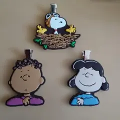 【PEANUTS】 スヌーピー　前髪クリップ　３個セット