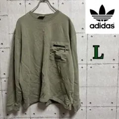 アディダスオリジナルス オリーブ トレーナー Lサイズ スウェット