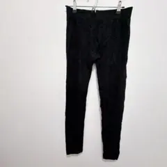 レギンス レディース Lサイズ 黒 ブラック 海外古着 無地