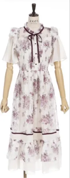 【axes femme ワンピース】フラワーレースワンピース