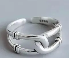 シルバー 925 チェーンリング インディアン メキシカン 指輪　y2k