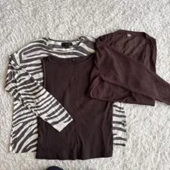 ZARA 長袖 Tシャツ XL ストライプ3点セット