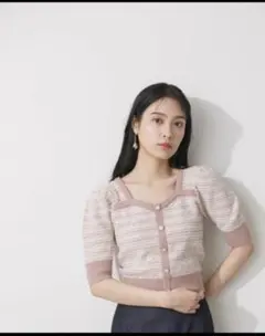 値下げ不可 JILL STUART クリーム色 半袖カーディガン ニット