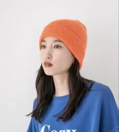 新品未使用品 LOWRYSFARM ニット帽 ビーニー オレンジ