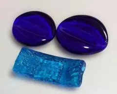 １点追加！ 4個セット　青色ガラス箸置き