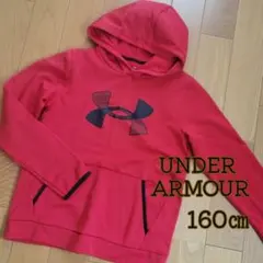 UNDER ARMOUR　フード付パーカー　155-160㎝　レッド
