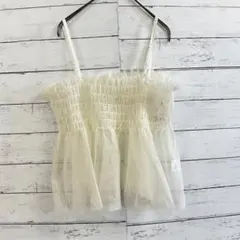 COLZA チュール キャミソール L 白 フリル 夏 未使用 タグ付きのサムネイル
