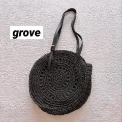 レディース かごバッグ ラウンド 黒 カゴ ブラック grove グローブのサムネイル