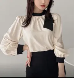 訳あり　FRIFUL レディース 長袖 カラーブロック タイトップ 秋服　 S