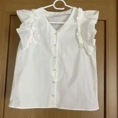 MISCH MASCH フリル　ブラウス　パールボタン