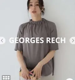 (未使用)GEORGES RECH タックフリルボトルネック5分袖カットソーのサムネイル