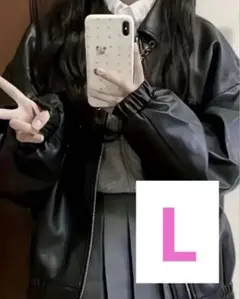 新品未使用 レディース レザージャケット Lサイズ ブラック
