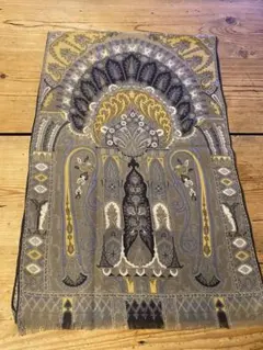 ETRO エトロストール ペイズリー柄 イタリア製 グレー系 マスタードのサムネイル